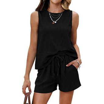 Ekouaer Women Summer Two Piece Set Casual Cruise Beach Vacation