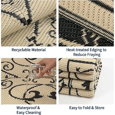 Outdoor Rug Waterproof Plastic Straw Rug Outdoor Patio Rugs