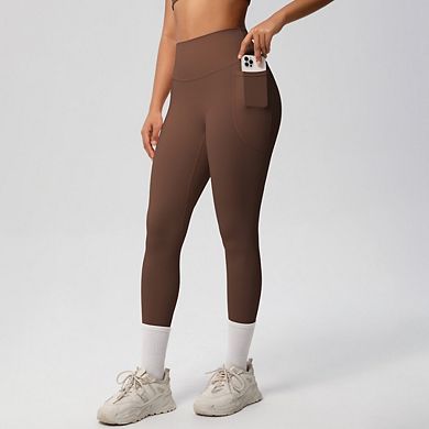 Women's Thick High Waist Capris Yoga Pants With Pockets Tummy Control Workout Running Leggings