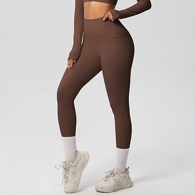 Women's Thick High Waist Capris Yoga Pants With Pockets Tummy Control Workout Running Leggings