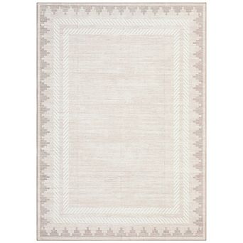 Area Rugs, Washable Rugs for Living Room, Vintage Boho, Durable Low Pile Non-Slip Area Rug