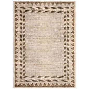 Area Rugs, Washable Rugs for Living Room, Vintage Boho, Durable Low Pile Non-Slip Area Rug