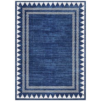 Area Rugs, Washable Rugs for Living Room, Vintage Boho, Durable Low Pile Non-Slip Area Rug