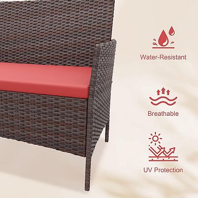 ANIXOL 4-Piece All-Weather Patio Set, Rattan Chairs