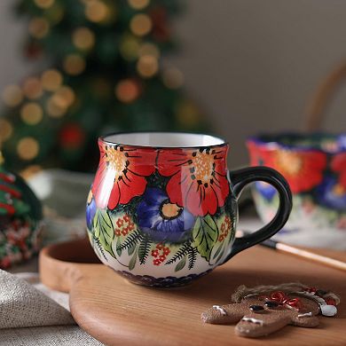 Ceramic Coffee Mug Flower Tea Cup Microwave Safe Jungle Floral— Mother's Day Gift