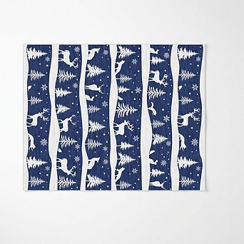 Washable Rug for Home Decor, Soft Low Pile Christmas Rugs with Xmas Tree Reindeer
