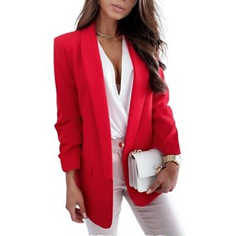 Women Business Casual Buttonless Blazer Long Sleeve Open Front Suit Jackets for Work Office