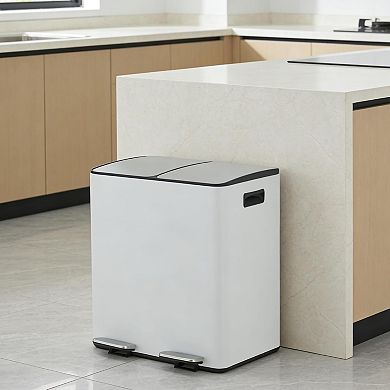 2 x 5.3 Gallon (20L) Dual Compartment Kitchen Trash Can