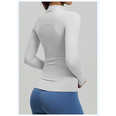 Women's Lightweight Athletic Jacket Full Zip Long Sleeve Shirts Outdoor With Thumb Holes & Pockets