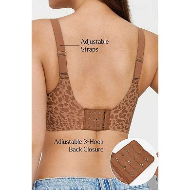 Seamless Wireless Jelly Leopard Contour Minimizer Support Bra