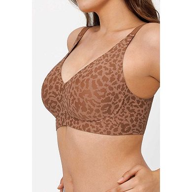 Seamless Wireless Jelly Leopard Contour Minimizer Support Bra