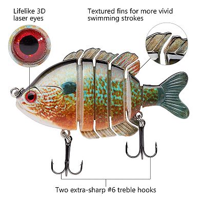 Jointed Panfish Bluegill Swimbait Topwater Bass Lure