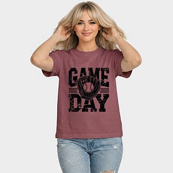 Baseball Game Day Glove - Women's Relaxed Boxy Tee