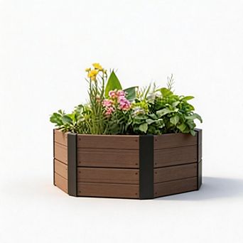 Modular Hexagon Raised Garden Bed Kit , Weather-Resistant, Easy Assembly, Open Base