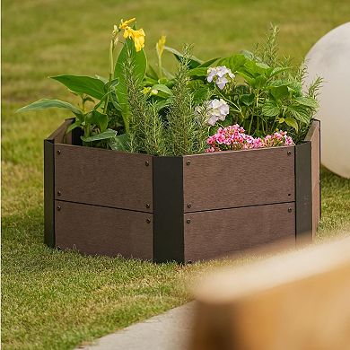Modular Hexagon Raised Garden Bed Kit , Weather-Resistant, Easy Assembly, Open Base