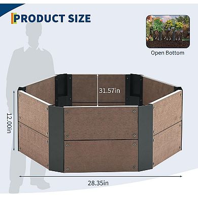 Modular Hexagon Raised Garden Bed Kit , Weather-Resistant, Easy Assembly, Open Base