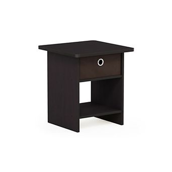 Furinno 15.5" x 15.5" x 17.8" Wood Nightstand Modern Bedside Table with Drawer & Shelf