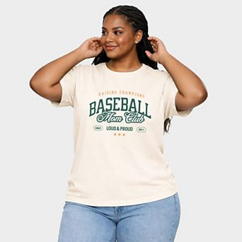 Baseball Mom Club Loud & Proud - Women's Plus Sized Garment Dyed Graphic T-Shirt