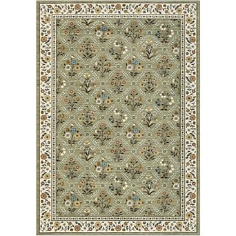 Floral Bedroom Rug Non-Slip Non-Shedding Accent Rug, Machine Washable