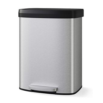 Step Pedal Kitchen Trash Can, Stainless Steel Large Capacity with Removable Inner Bucket