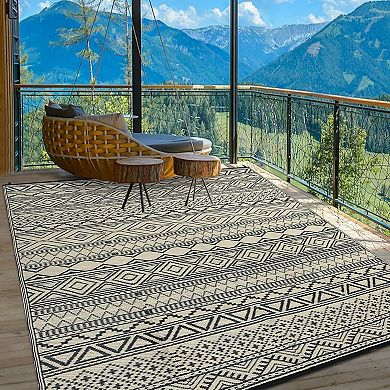 Outdoor Patio Rug Large Plastic Straw Rug Waterproof Reversible Camping Rugs