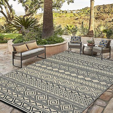 Outdoor Patio Rug Large Plastic Straw Rug Waterproof Reversible Camping Rugs