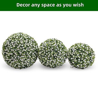 Artificial Topiary Flower Balls, Set of 2 Decorative Topiary Balls Hanging Grass Ball for Home Decor