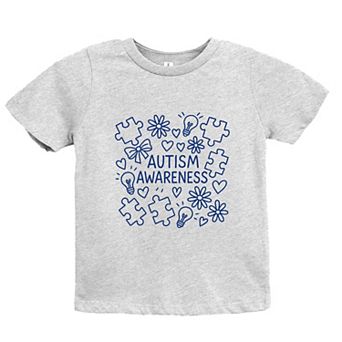Autism Awareness Puzzle Outline - Youth Short Sleeve Graphic T-Shirt