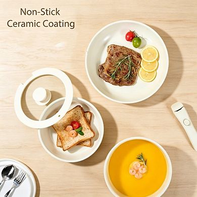 MOEPLSY16-Piece Ceramic Nonstick Cookware Set Removable Handle