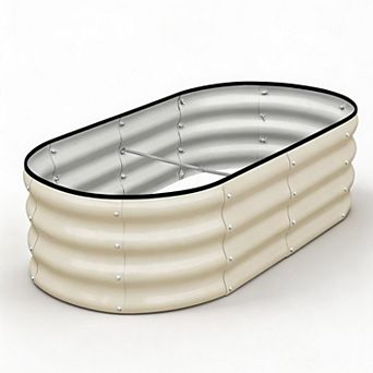 Rust-Resistant Galvanized Raised Garden Bed, Metal Planter Box, with anti cutting strips
