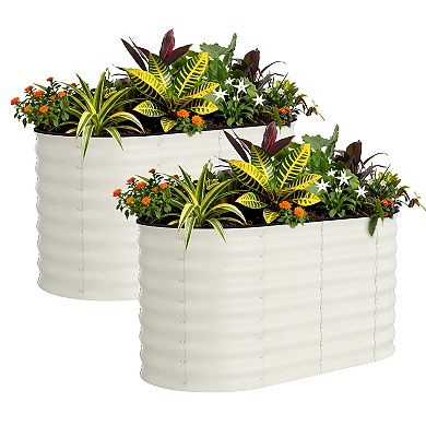 Rust-Resistant Galvanized Raised Garden Bed, Metal Planter Box, with anti cutting strips