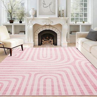 Area Rug for Living Room, Modern Washable Rug, Non-Slip Low-Pile Soft Floor Carpet