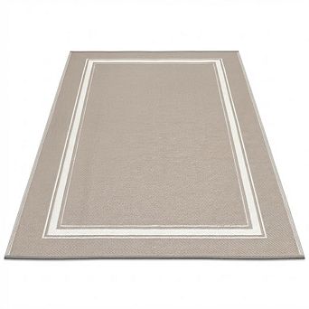 Outdoor Rug Patio Waterproof Straw Plastic Reversible Mat Bordered Camping Rug