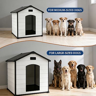Waterproof Heavy-Duty Dog House: Plastic Kennel with Raised Floor, Hidden Vents & Easy Assembly