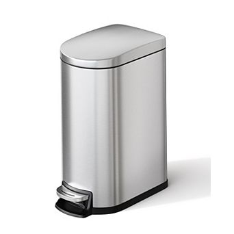 Trash Can, Stainless Steel Garbage Bin with Removable Inner Bucket, For Kitchen, Office