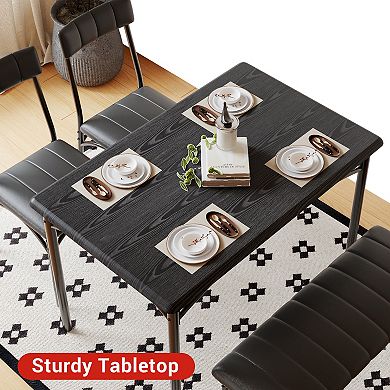 Dining Table Set for 4, Rectangular Kitchen Table and Chairs Set of 4 for Small Spaces