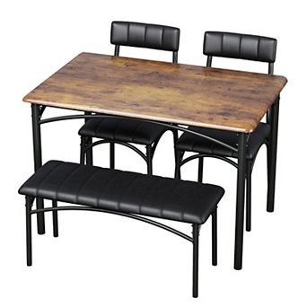 Dining Table Set for 4, Rectangular Kitchen Table and Chairs Set of 4 for Small Spaces