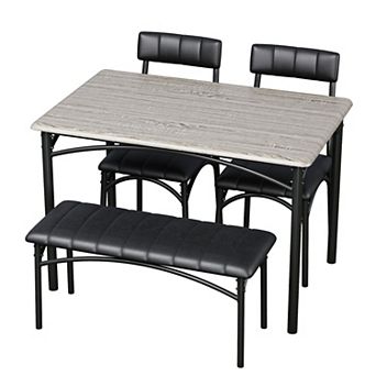 Dining Table Set for 4, Rectangular Kitchen Table and Chairs Set of 4 for Small Spaces