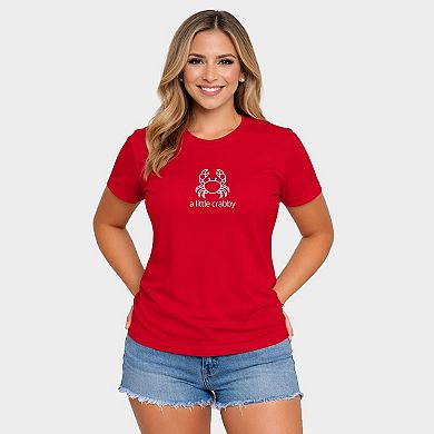 A Little Crabby Outline - Women's Short Sleeve Graphic T-Shirt