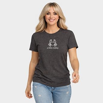 A Little Crabby Outline - Women's Short Sleeve Graphic T-Shirt