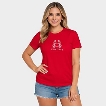 A Little Crabby Outline - Women's Short Sleeve Graphic T-Shirt