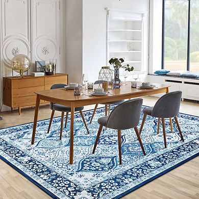 Abstract Pattern Area Rug - Machine Washable & Non-Slip Runner Rug for Living Room Bedroom Hallway