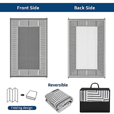 Outdoor Area Rugs, Plastic Straw Rug, Waterproof Reversible, Easy Clean Mat for Patio, Camping