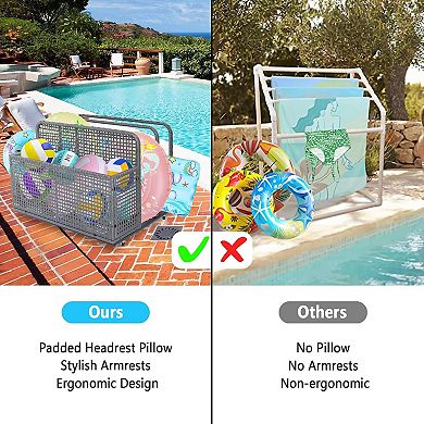 Double Layer Poolside Float Storage - PE Rattan Outdoor Caddy