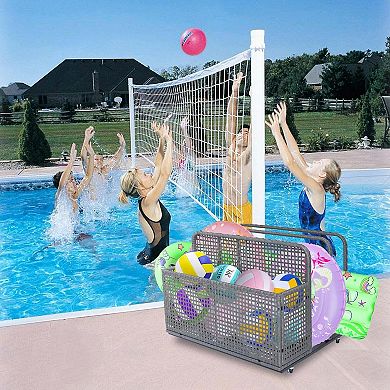 Double Layer Poolside Float Storage - PE Rattan Outdoor Caddy