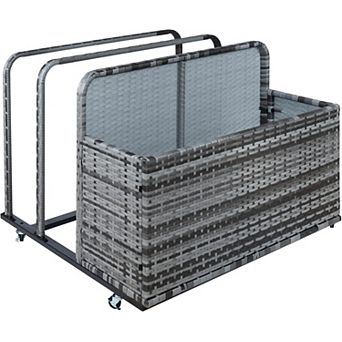 Double Layer Poolside Float Storage - PE Rattan Outdoor Caddy