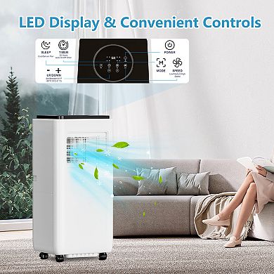 8000 BTU Portable Air Conditioner, 3-in-1 AC Unit with Remote, Fan & Dehumidifier