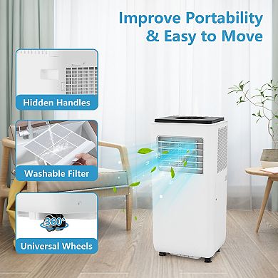 8000 BTU Portable Air Conditioner, 3-in-1 AC Unit with Remote, Fan & Dehumidifier