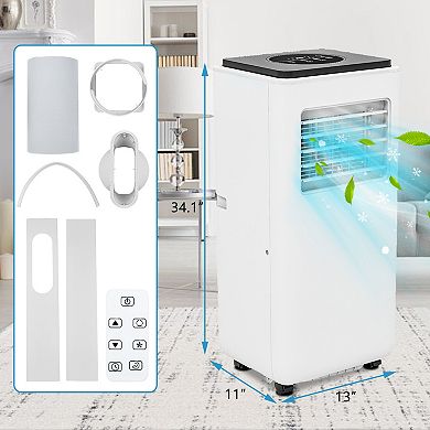8000 BTU Portable Air Conditioner, 3-in-1 AC Unit with Remote, Fan & Dehumidifier