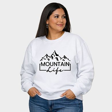Mountain Life - Women's Plus Sized Graphic Sweatshirt
